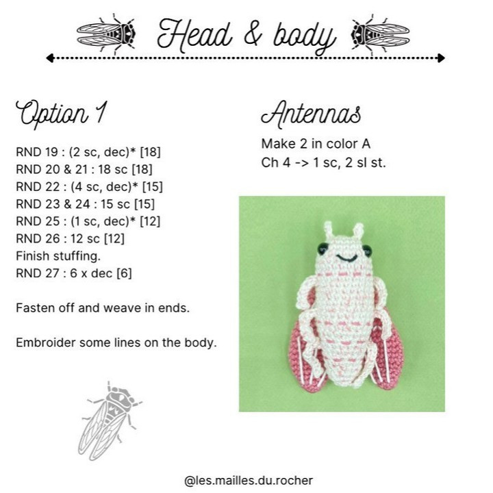 cicada crochet pattern