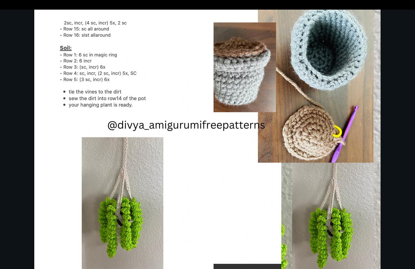 crochet hanging plant pot pattern free written pattern