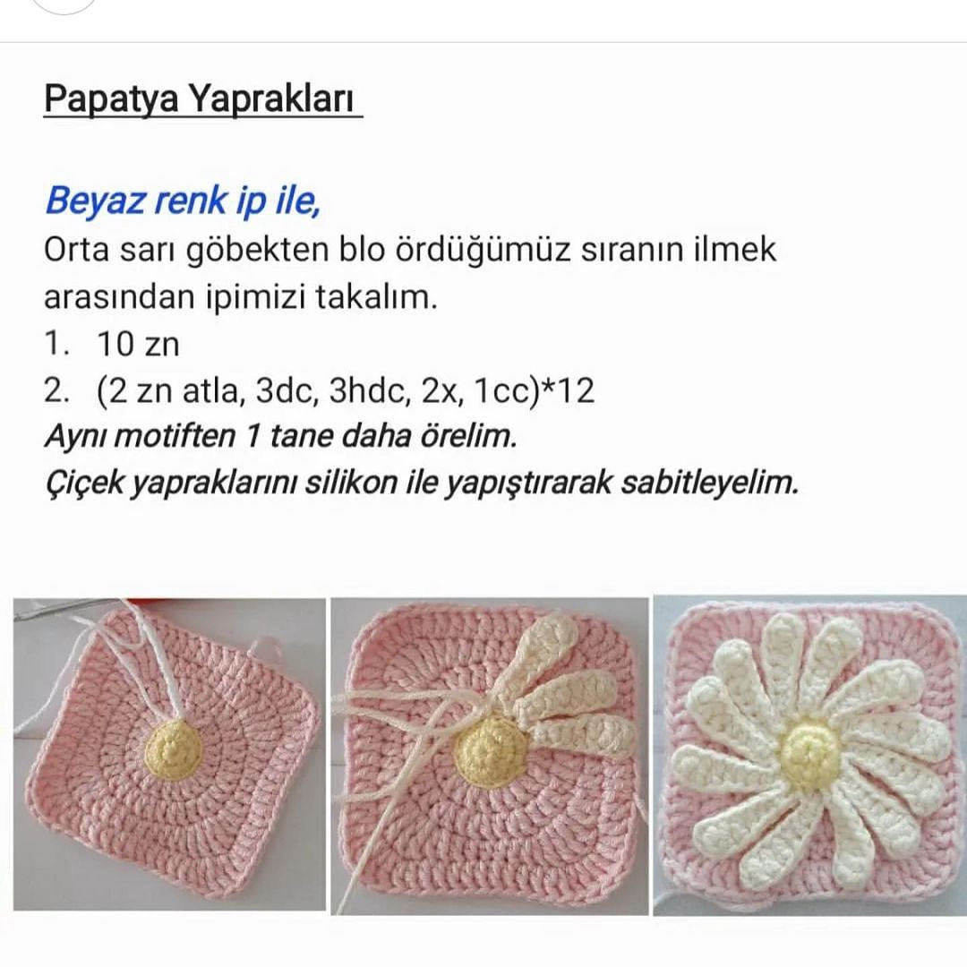 crochet pattern flower decoration bag 12 petals