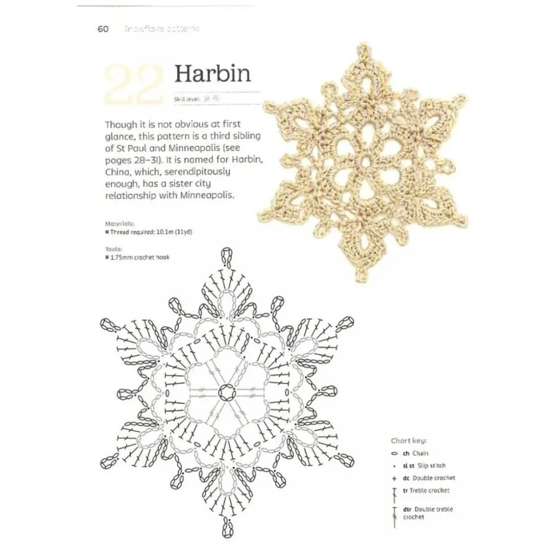 crochet pattern six-pointed star decoration