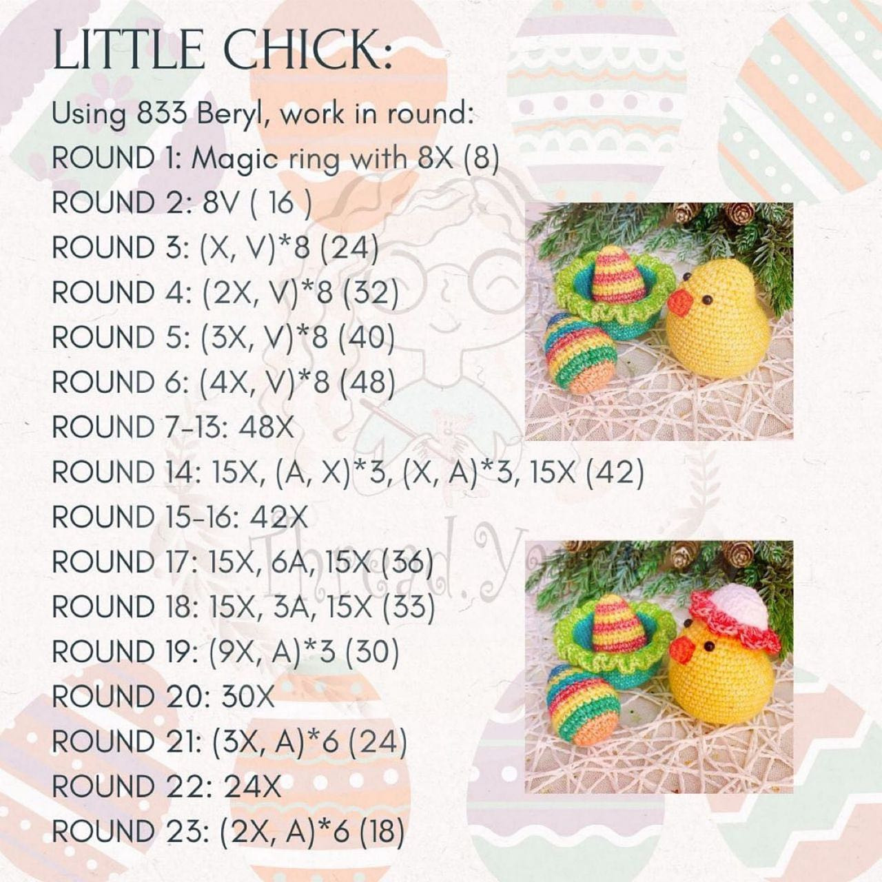 easter chick and egg crochet pattern