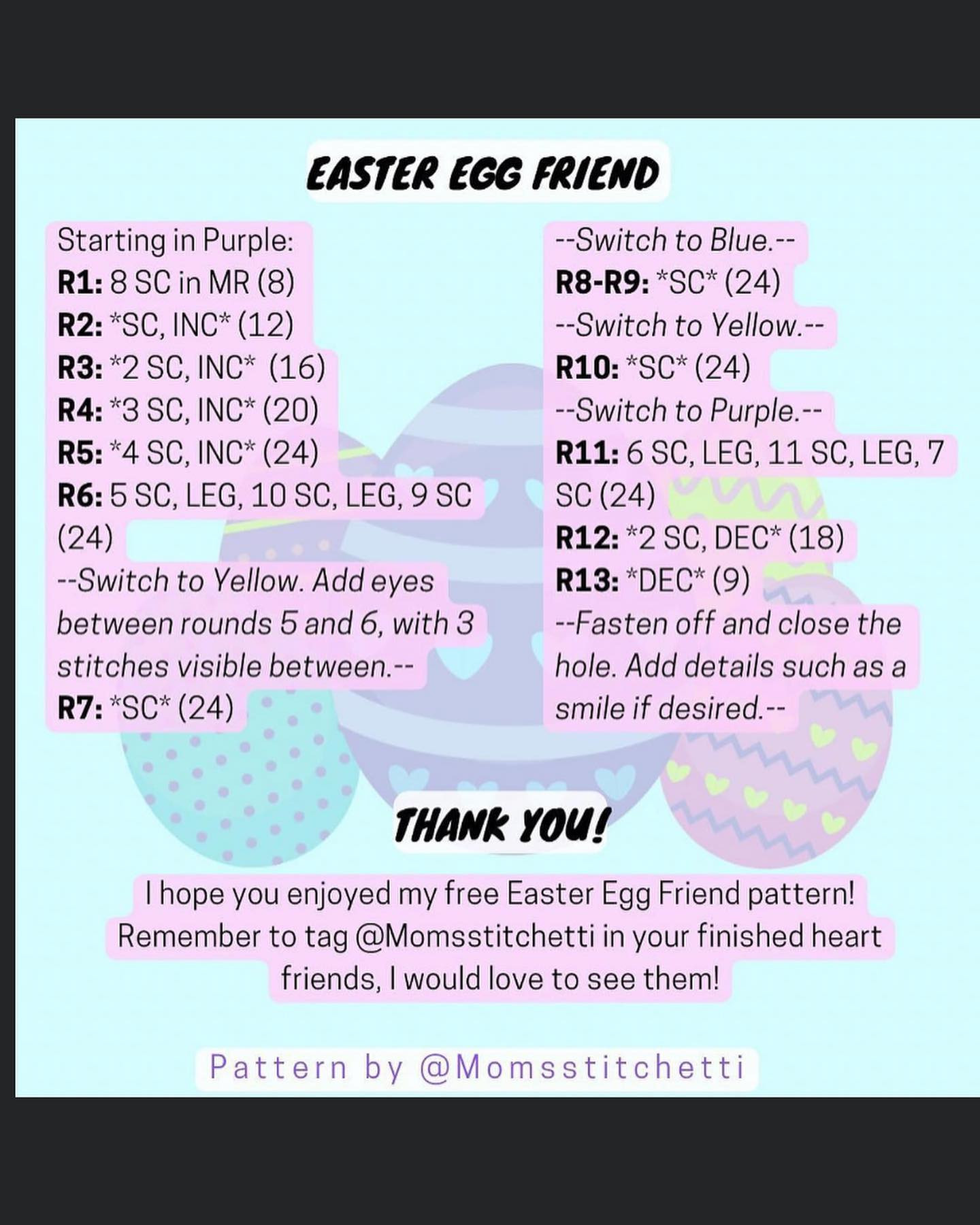 easter egg friend crochet pattern