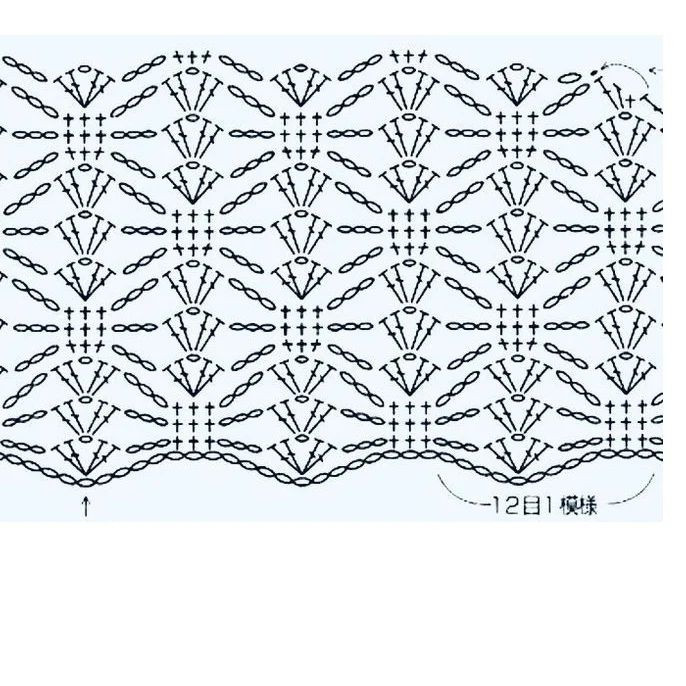 free crochet carpet pattern with wavy lines.