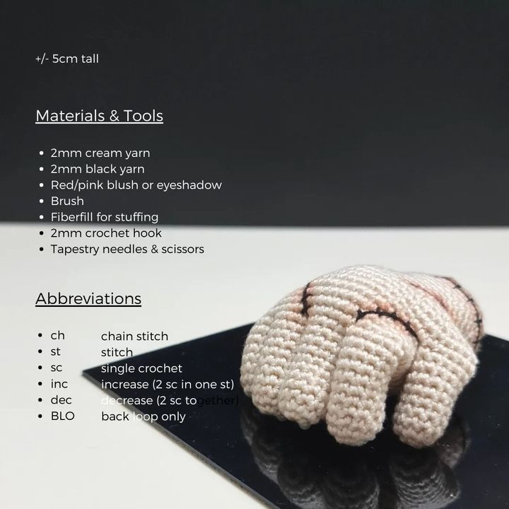 free crochet magic hand pattern.