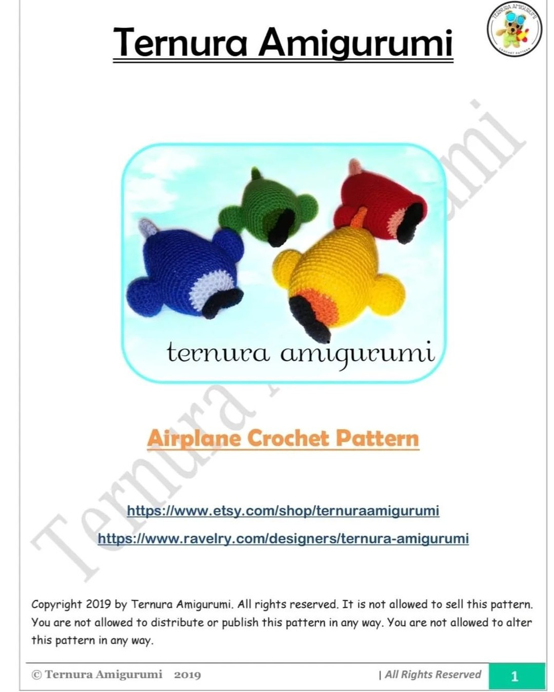 free crochet pattern airplane