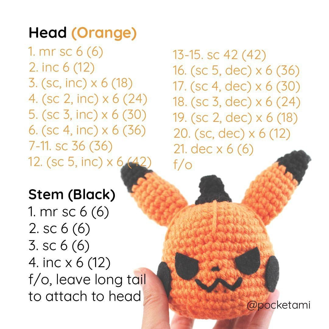 free crochet pattern angry pikachu