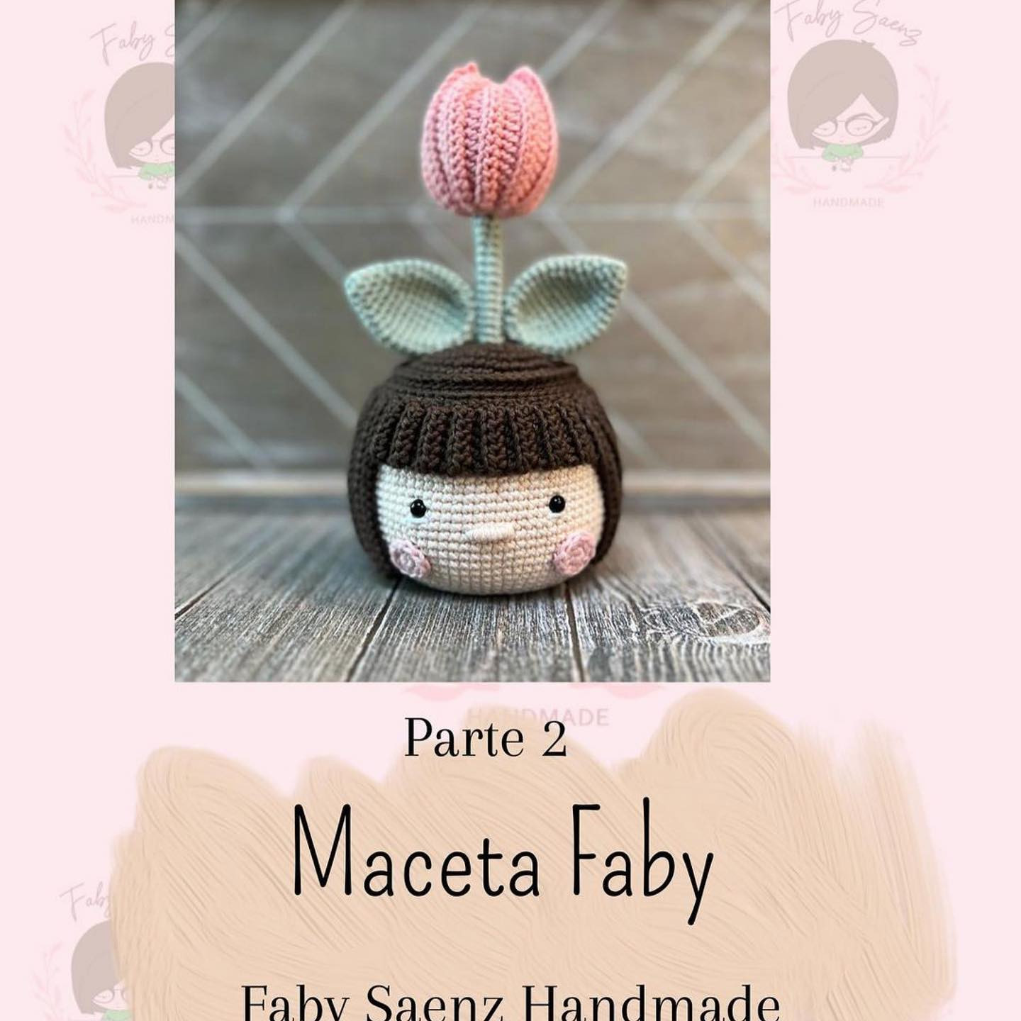 free crochet pattern baby face pot, tulip flower pot