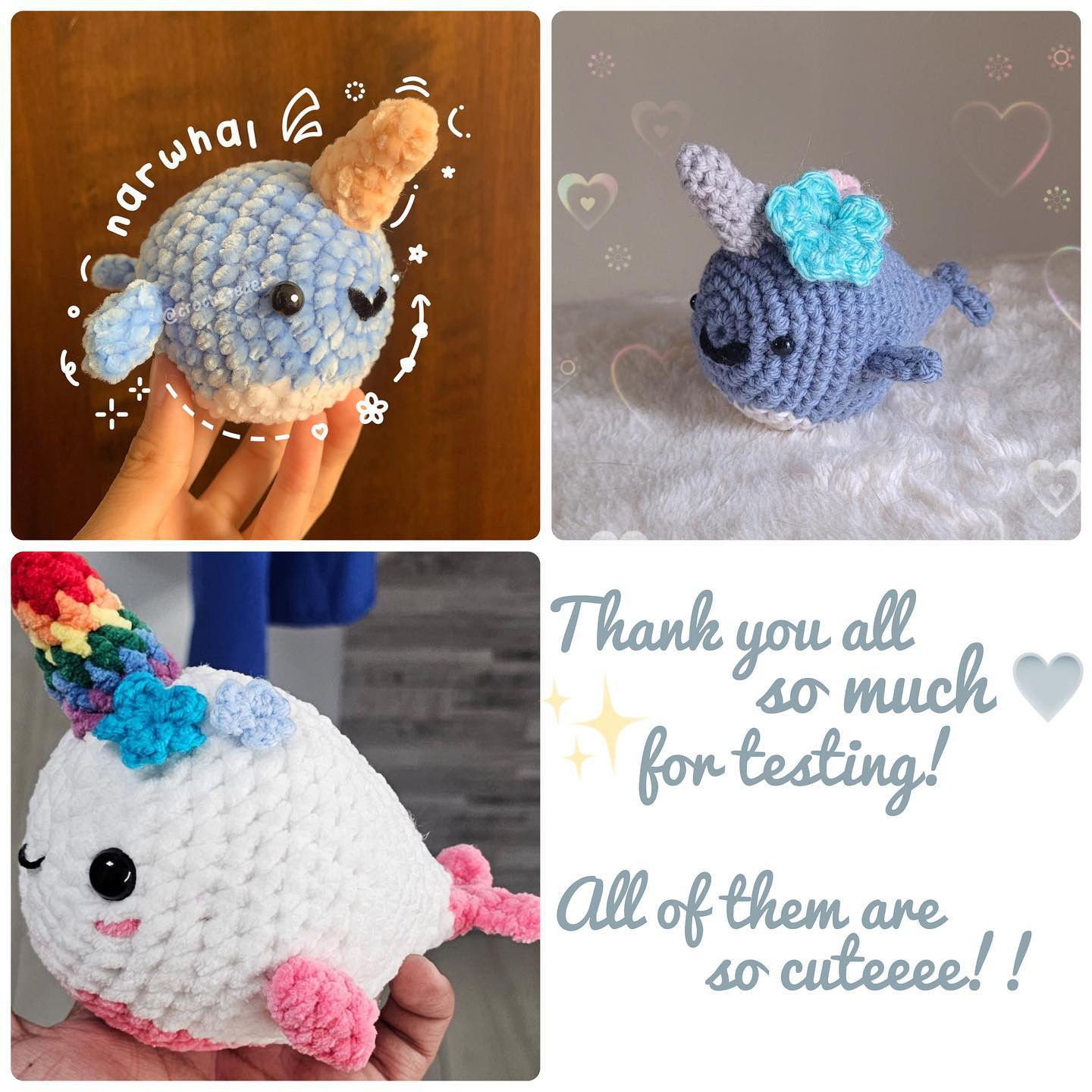 free crochet pattern baby narwhal