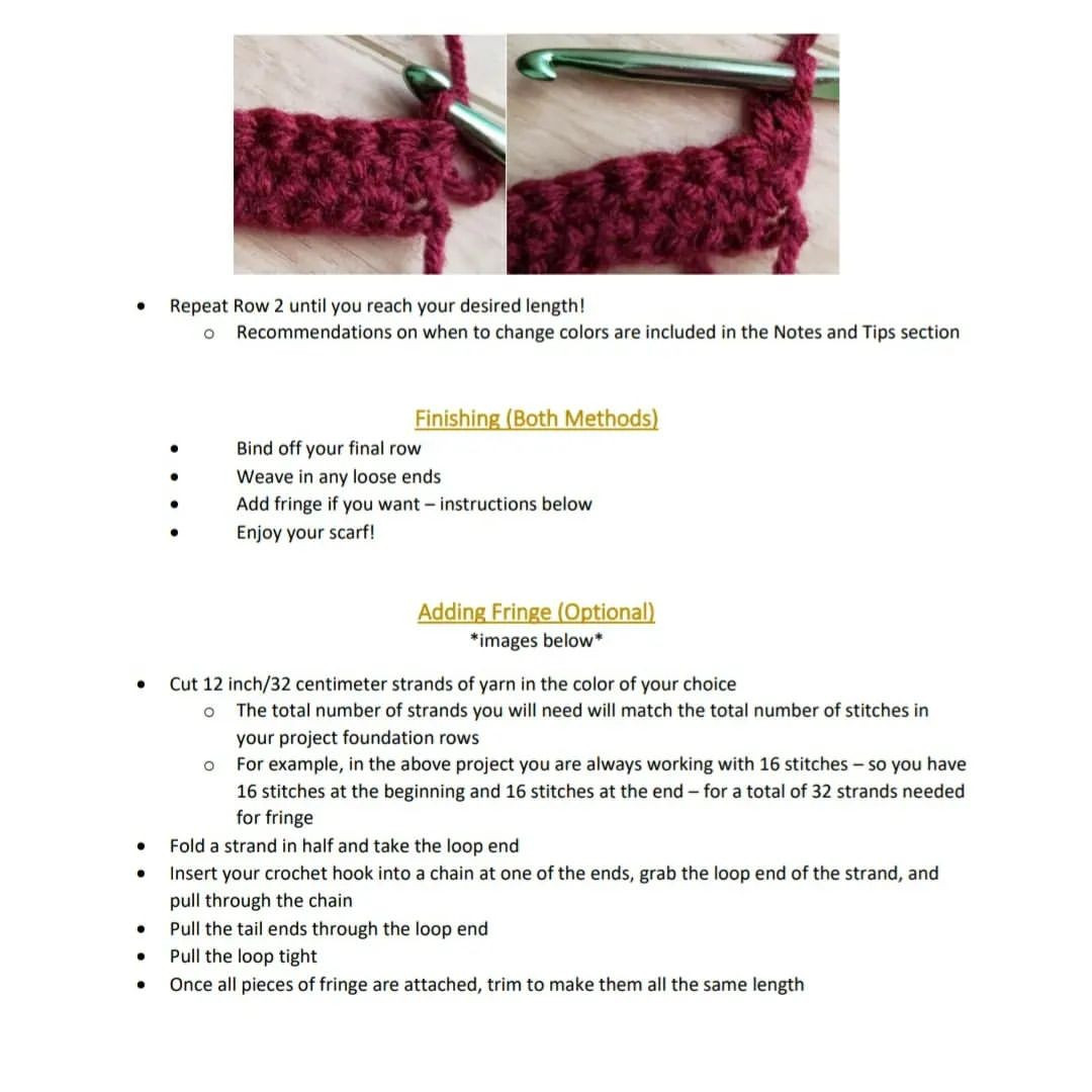 free crochet pattern basic house scarf