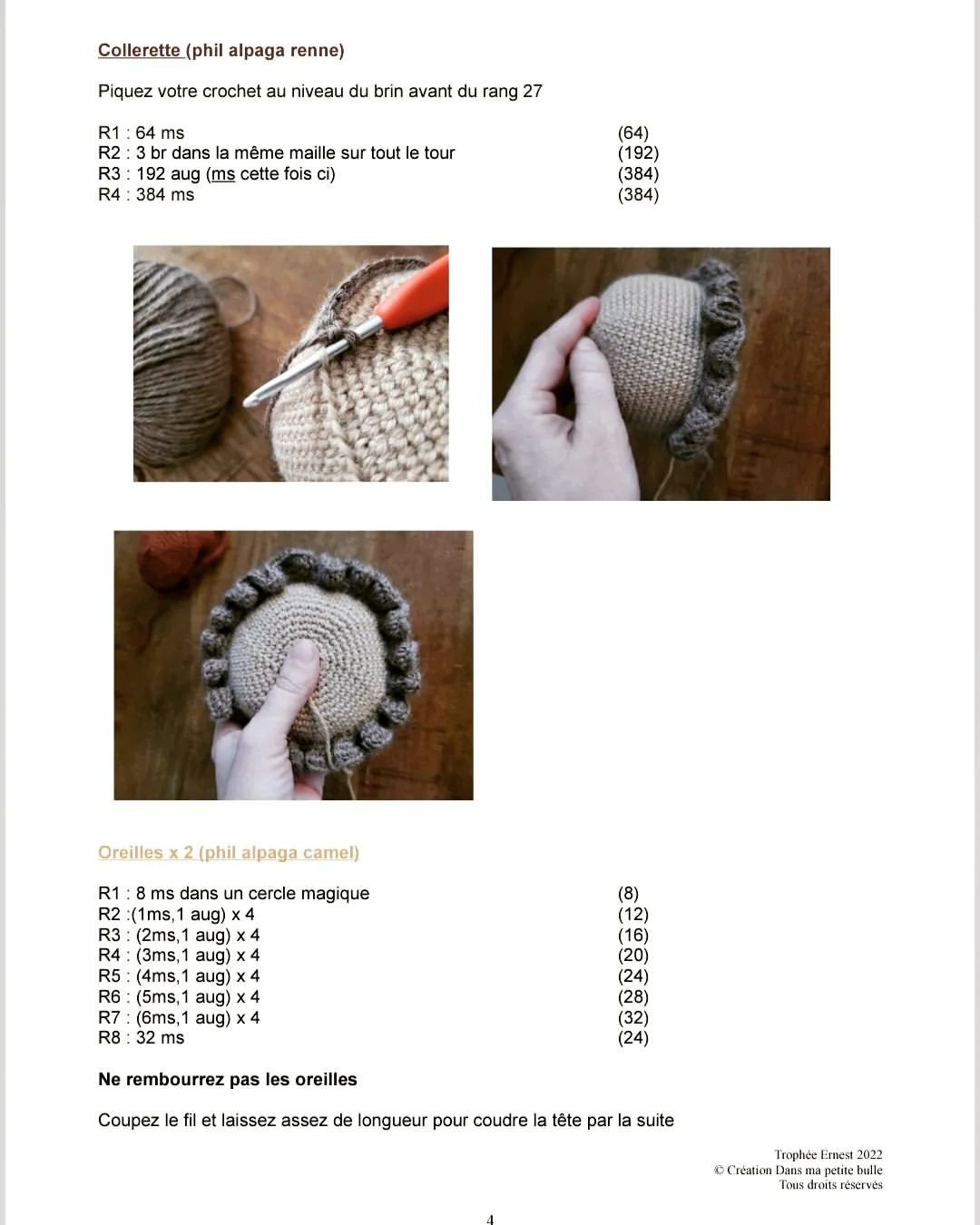 free crochet pattern bear head wearing hat.