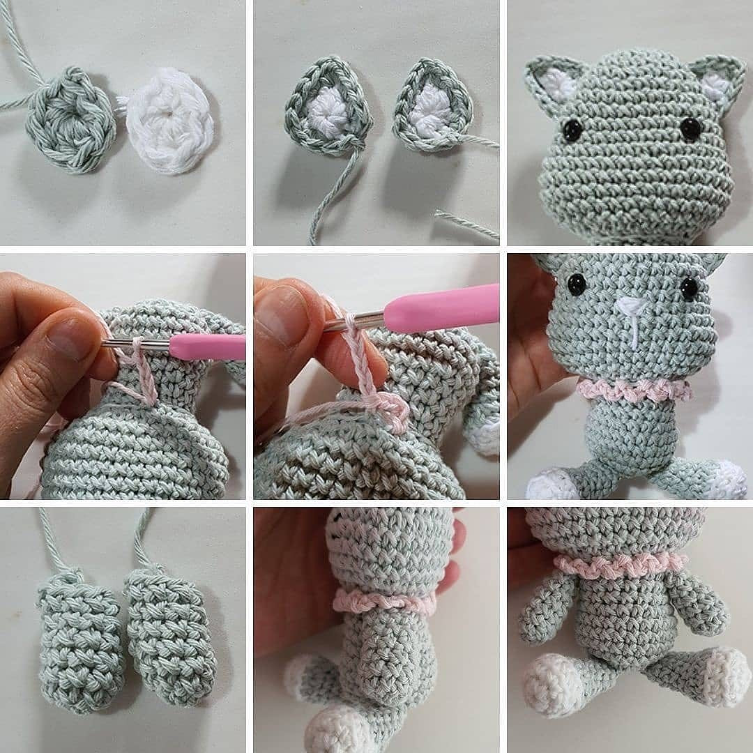 free crochet pattern bear wearing pink bow,