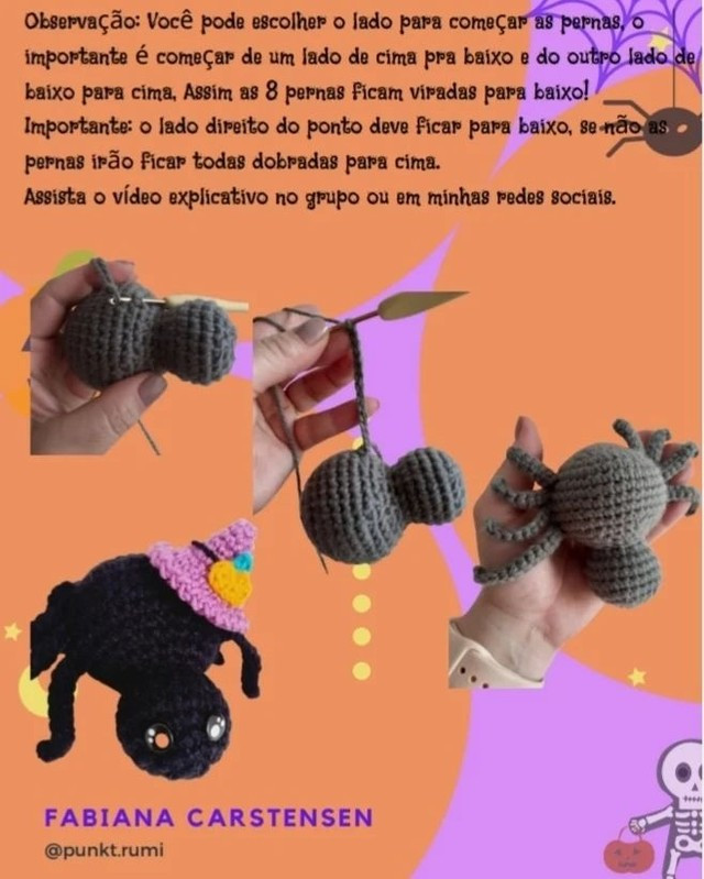 free crochet pattern black spider.