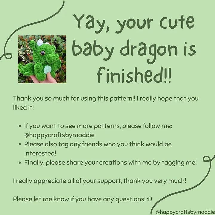 free crochet pattern blue dragon