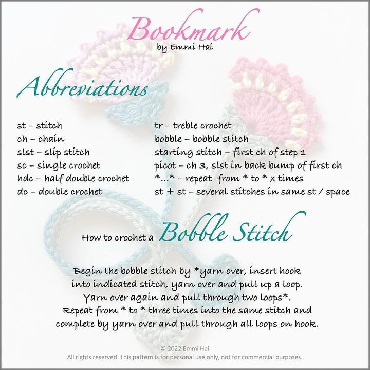 free crochet pattern bookmark