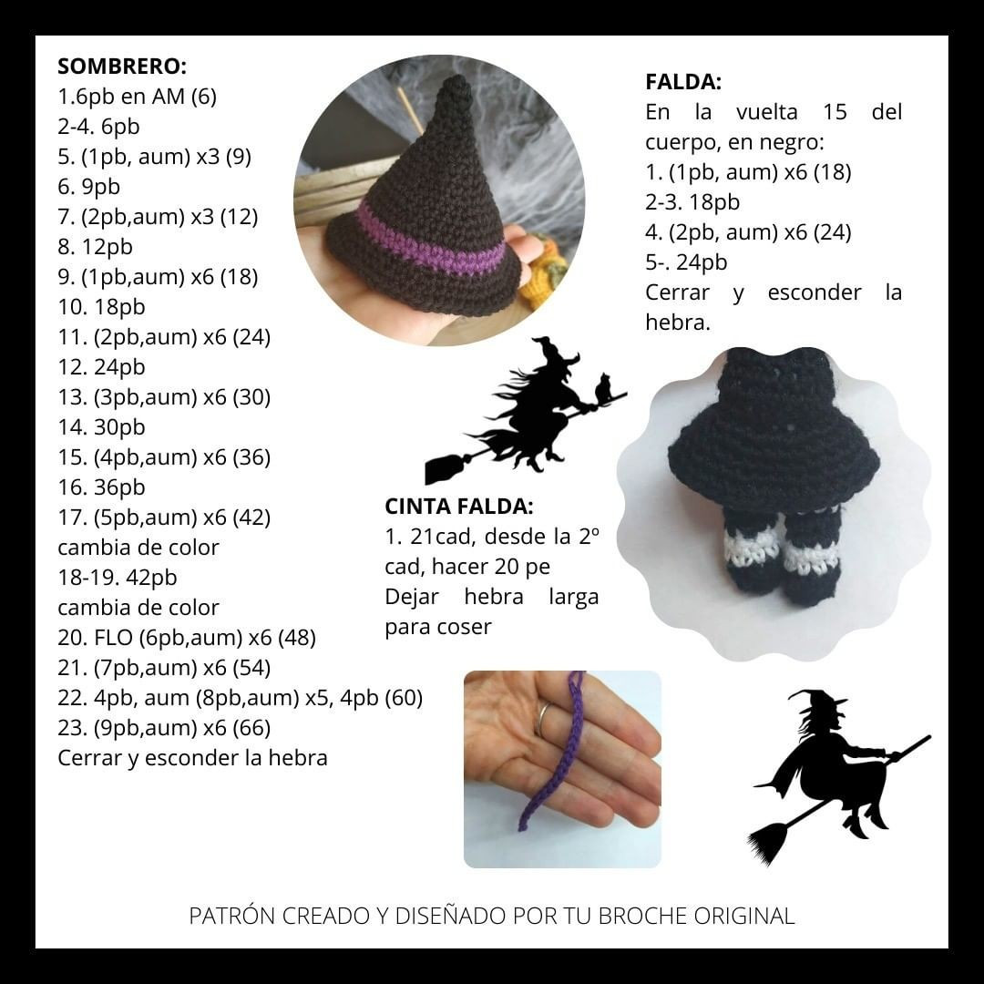 free crochet pattern bruja jadis witch