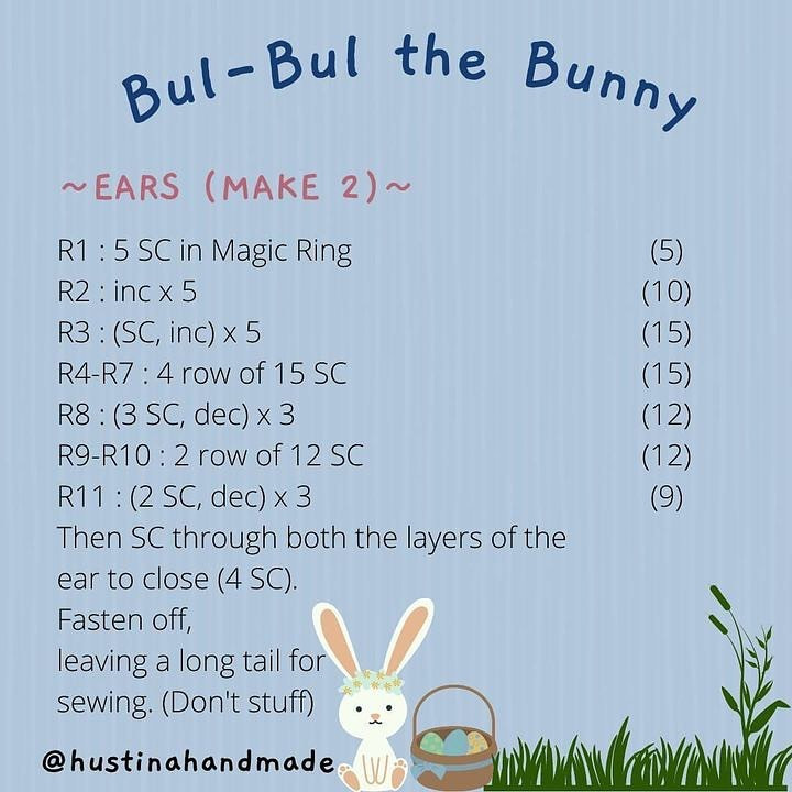 free crochet pattern bul bul the bunny