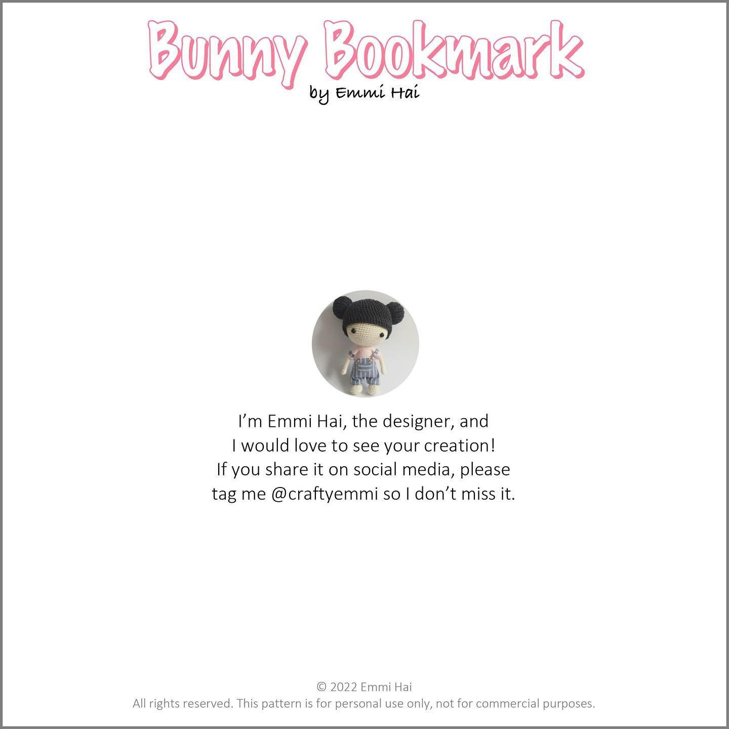 free crochet pattern bunny bookmark