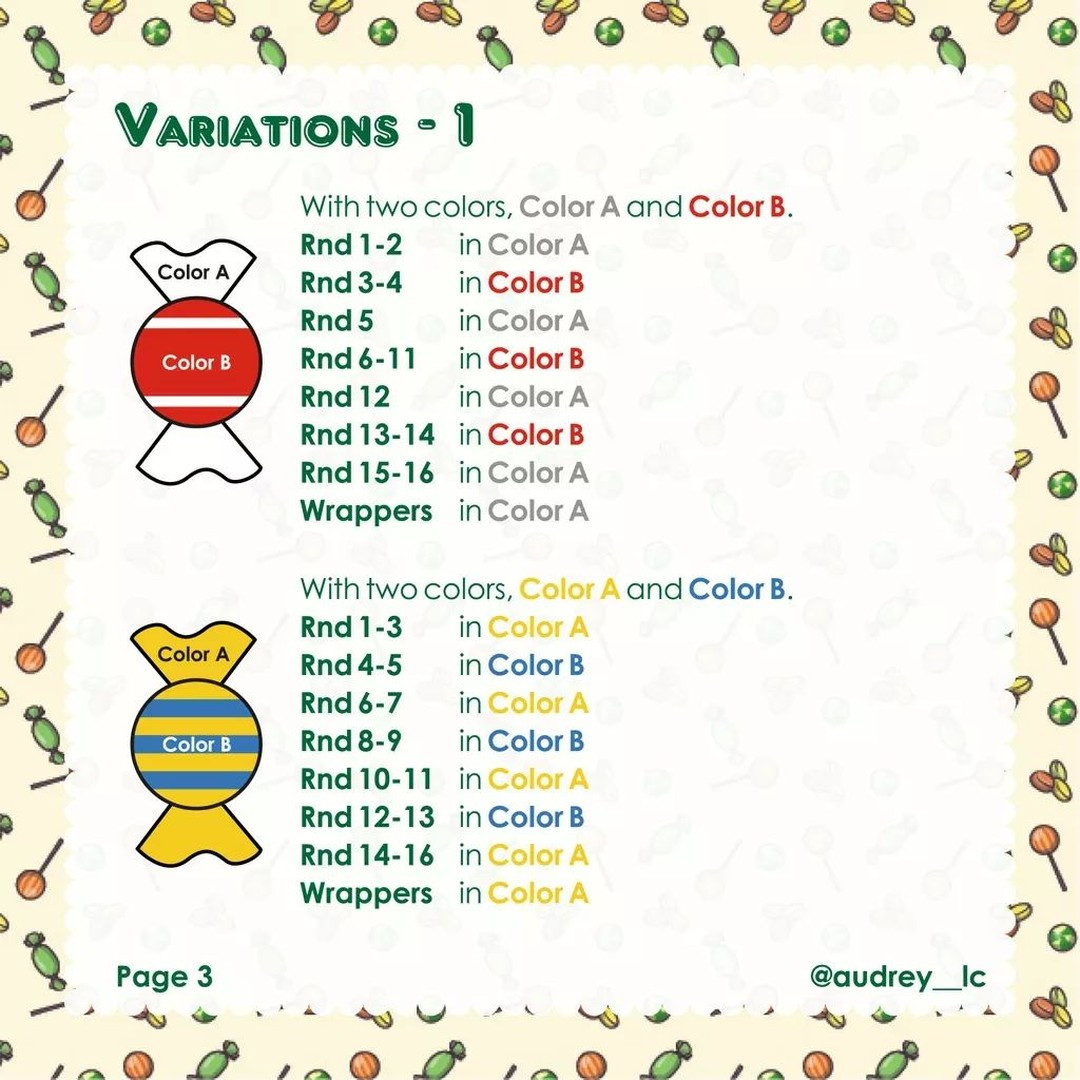 free crochet pattern candies