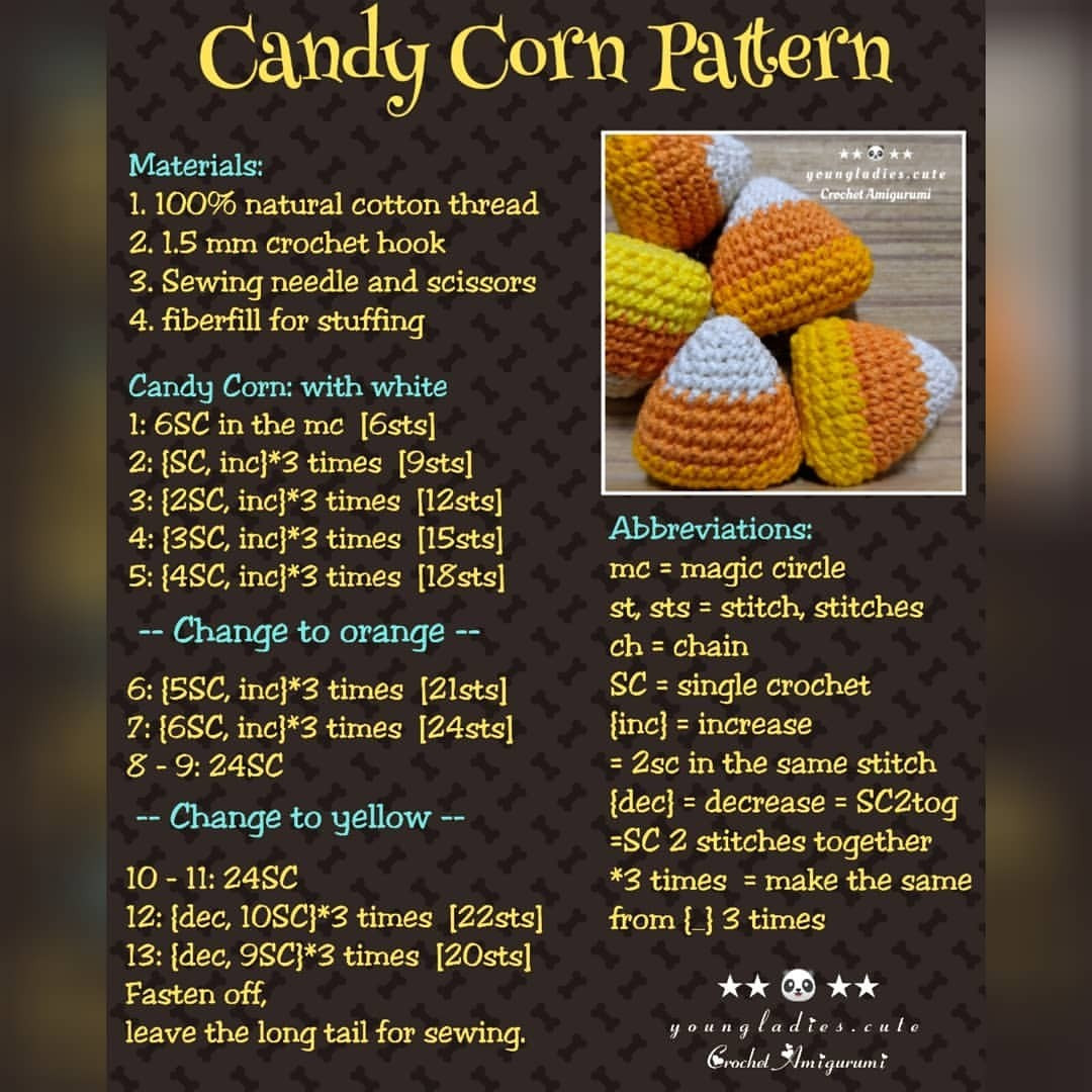 free crochet pattern candy corn