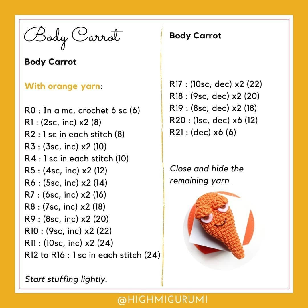 free crochet pattern carrot fun