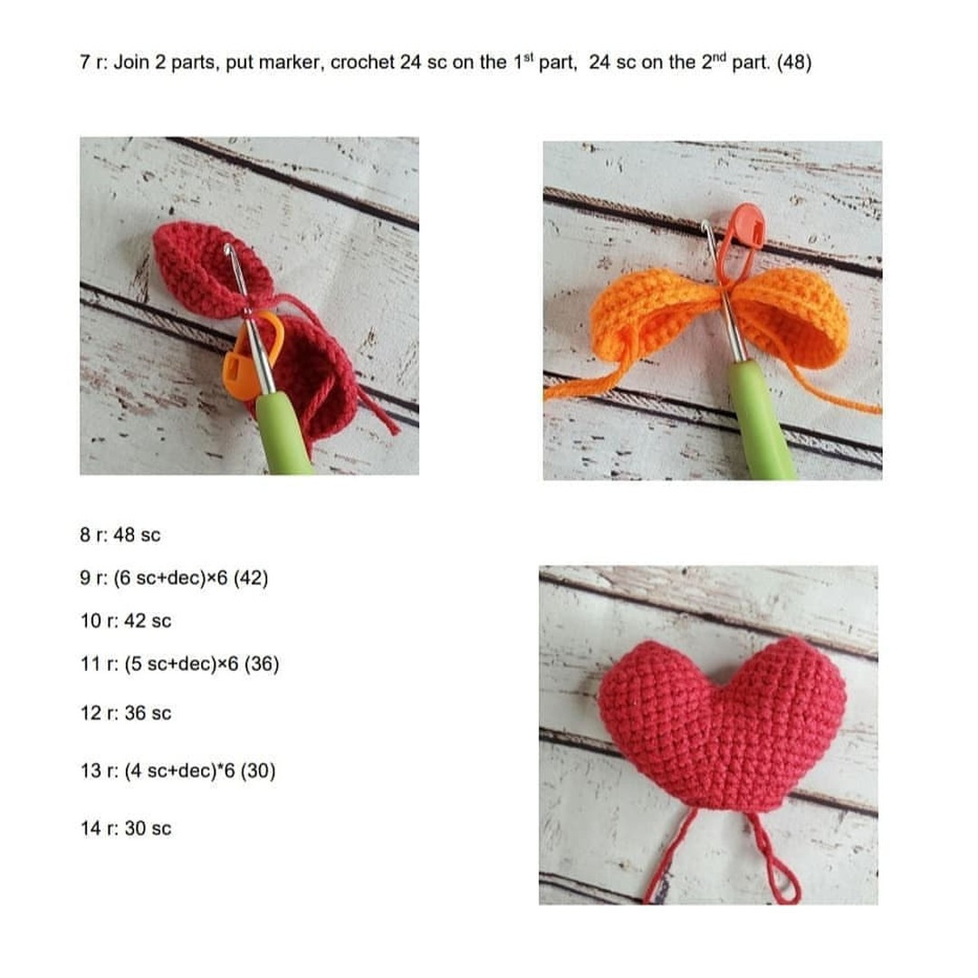 free crochet pattern carrot heart