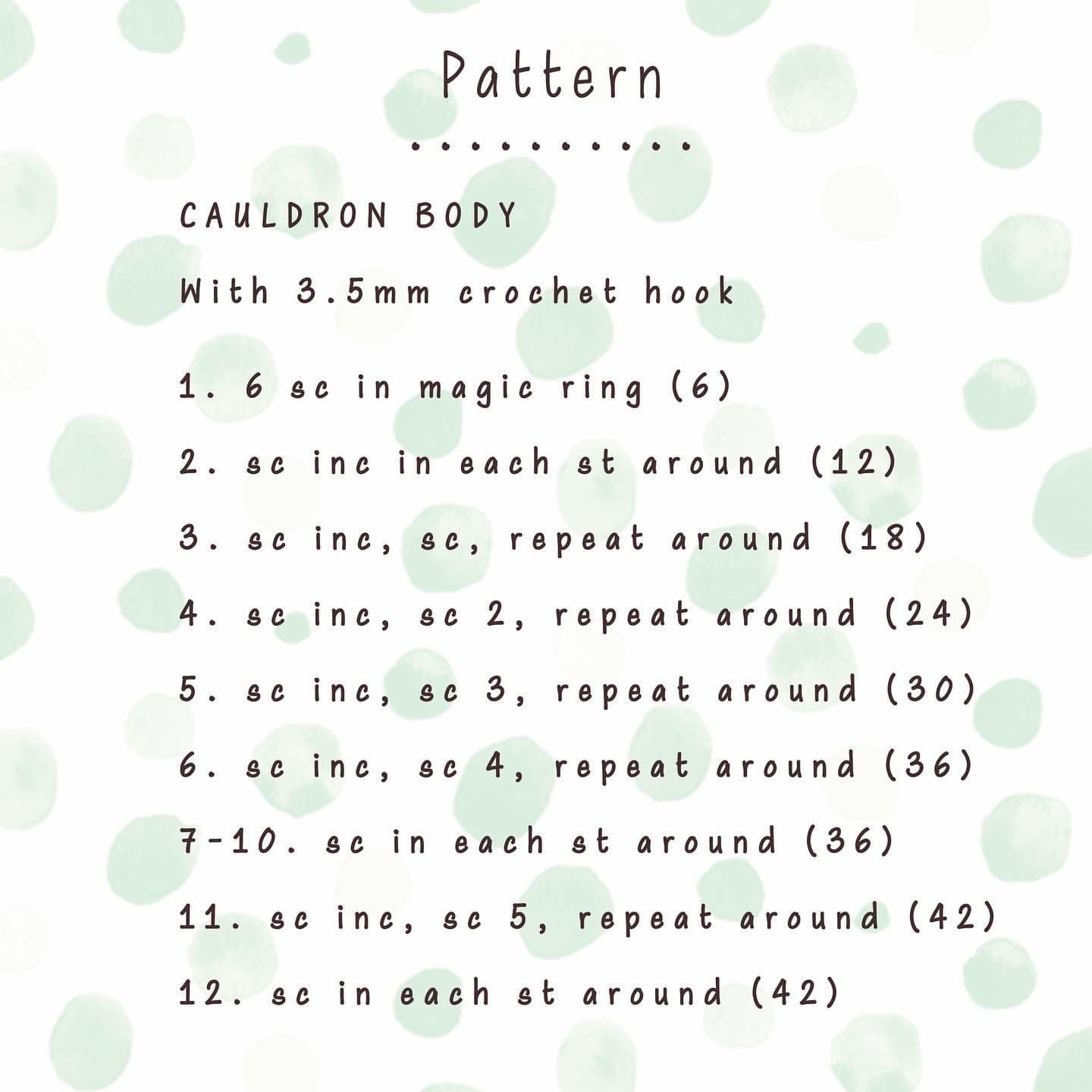free crochet pattern cauldron