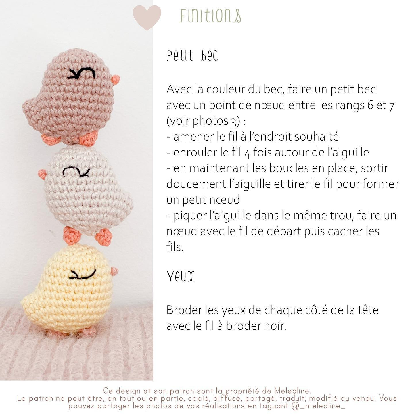 free crochet pattern chick with orange legs.
