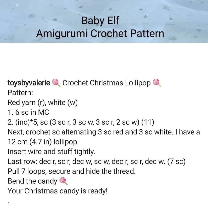 free crochet pattern christmas lollipop