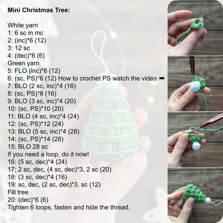 free crochet pattern christmas tree keychain