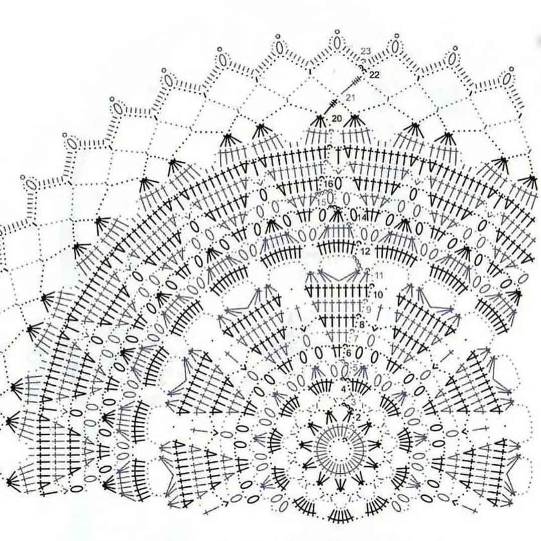 free crochet pattern circle created with spikes, leaves in the center and a small circle.