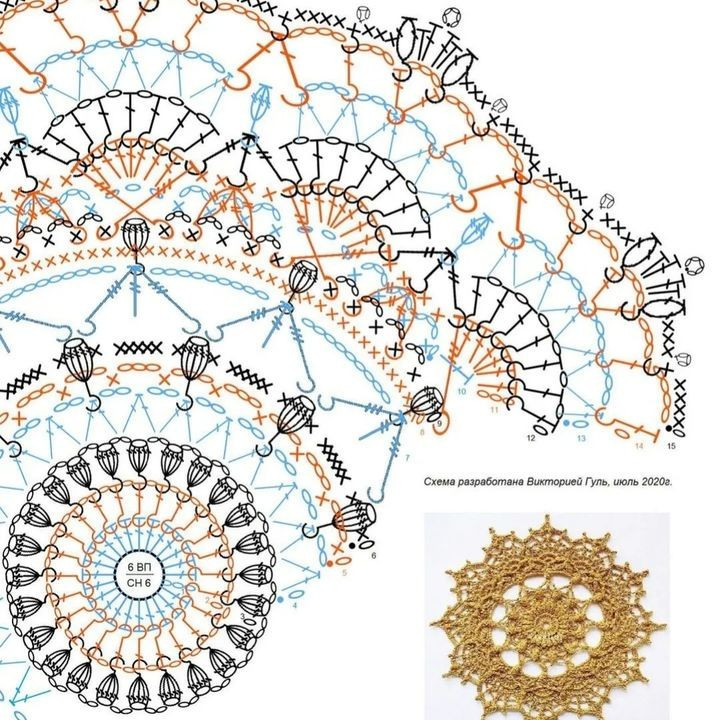 free crochet pattern circle with a round center in the center