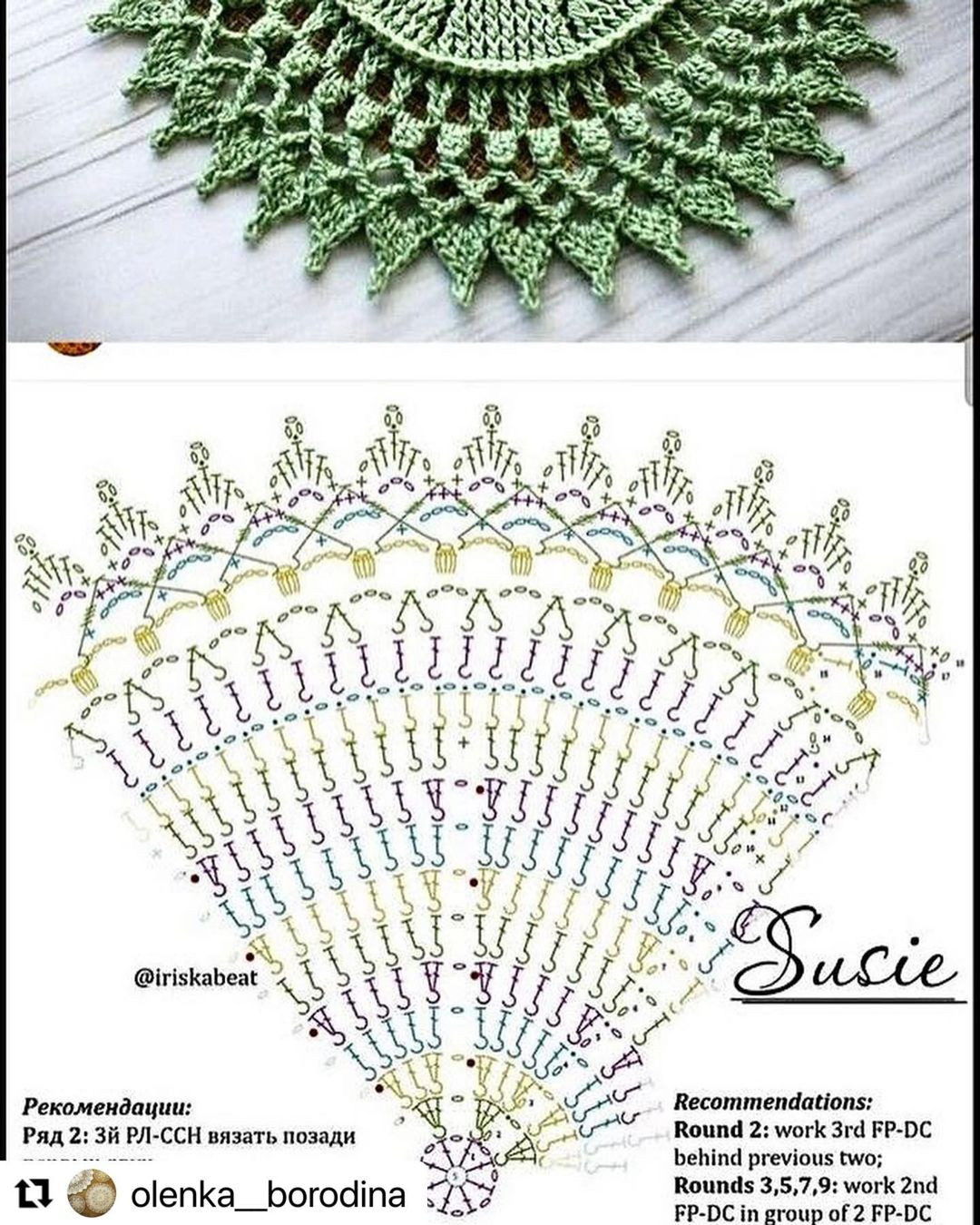 free crochet pattern circle with leaves going from the center