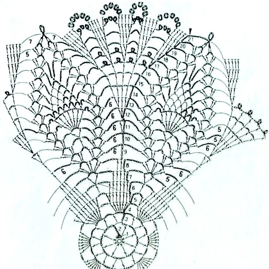 free crochet pattern circle with leaves radiating.