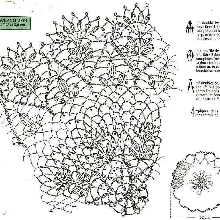 free crochet pattern circular with leaves facing out.