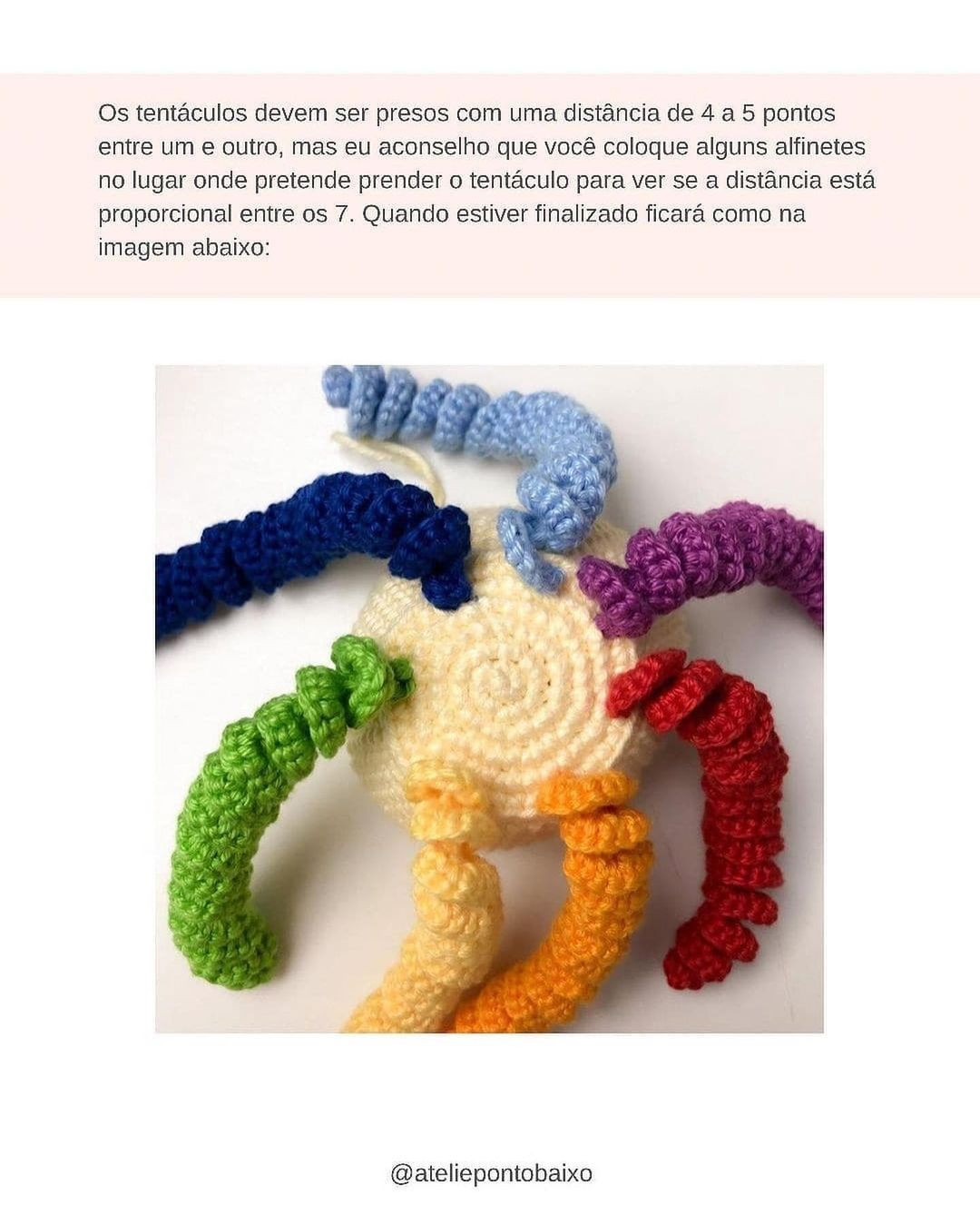 free crochet pattern colorful tentacles octopus