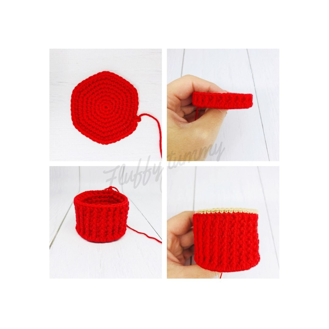 free crochet pattern cupcake case section, cupcake mubbin