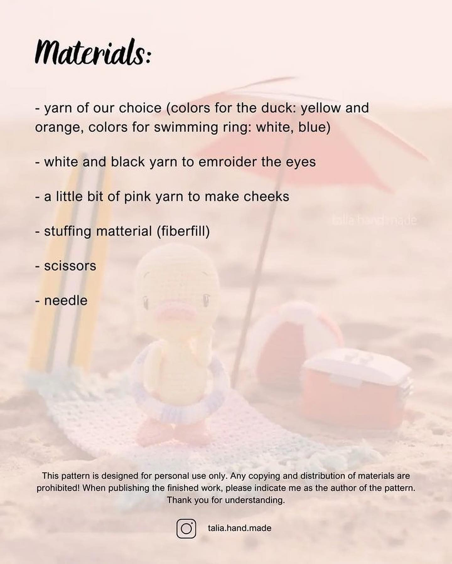 free crochet pattern duck on vacation