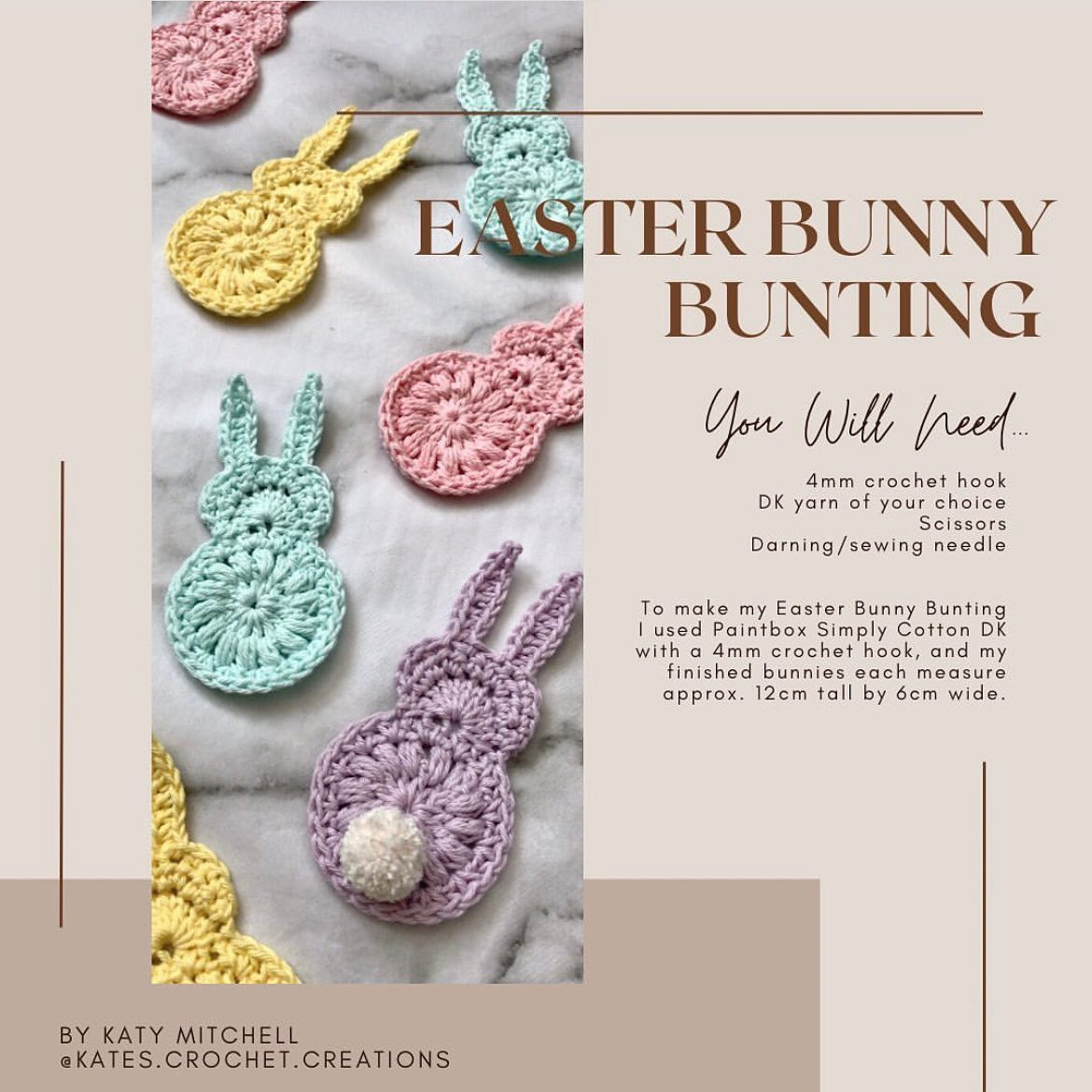 free crochet pattern easter bunny bunting