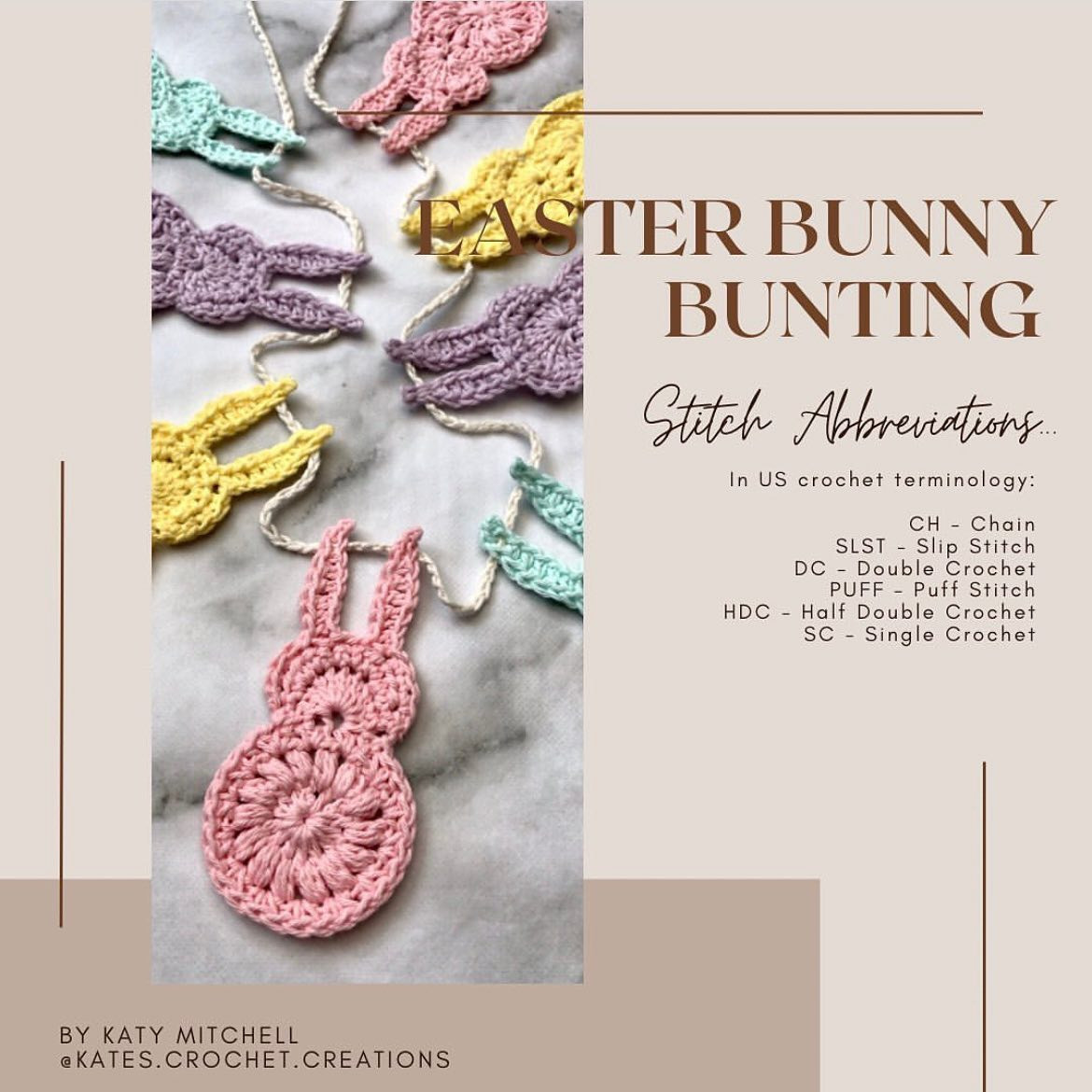 free crochet pattern easter bunny bunting