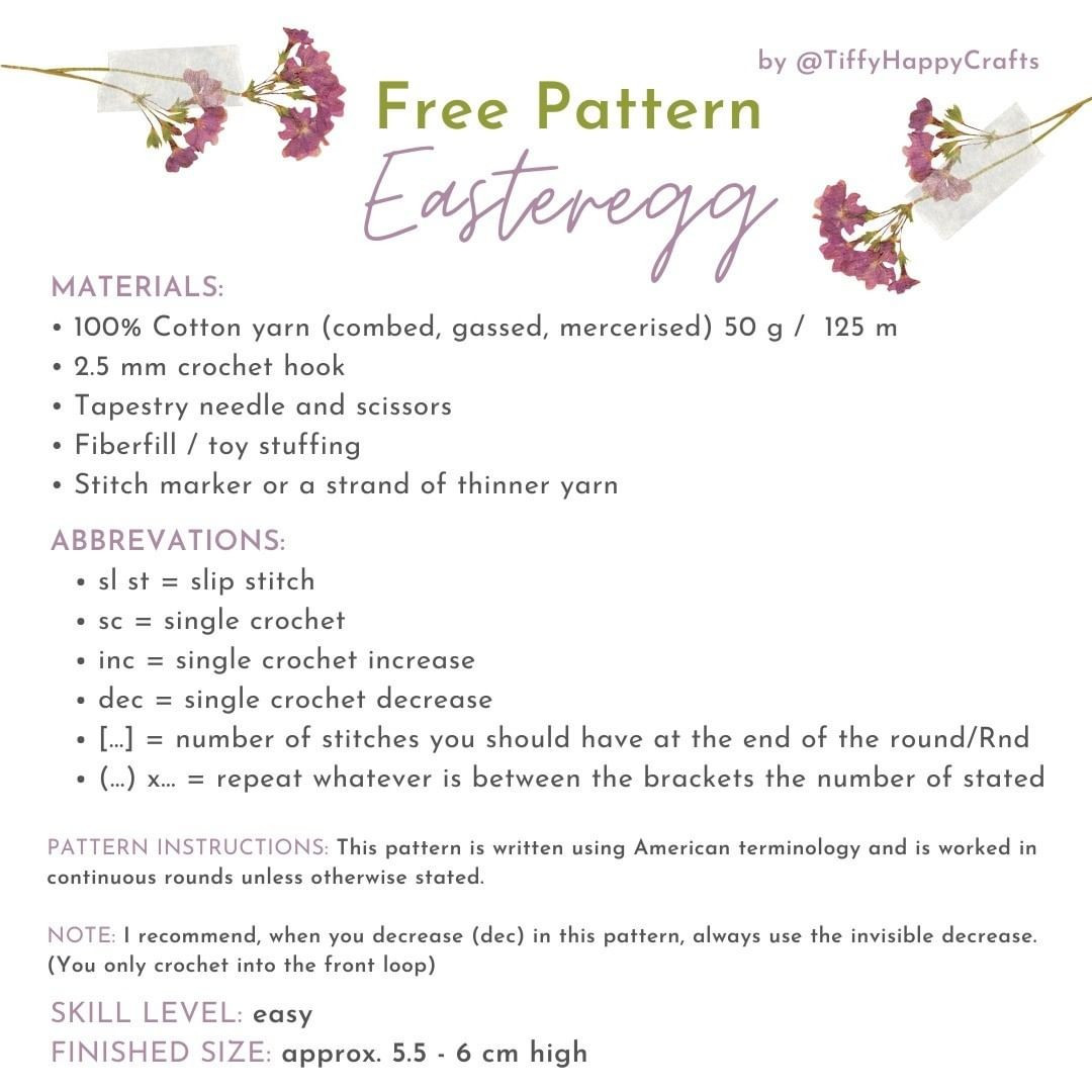 free crochet pattern easter egg