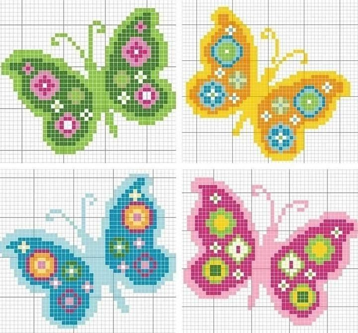 free crochet pattern eight butterflies.