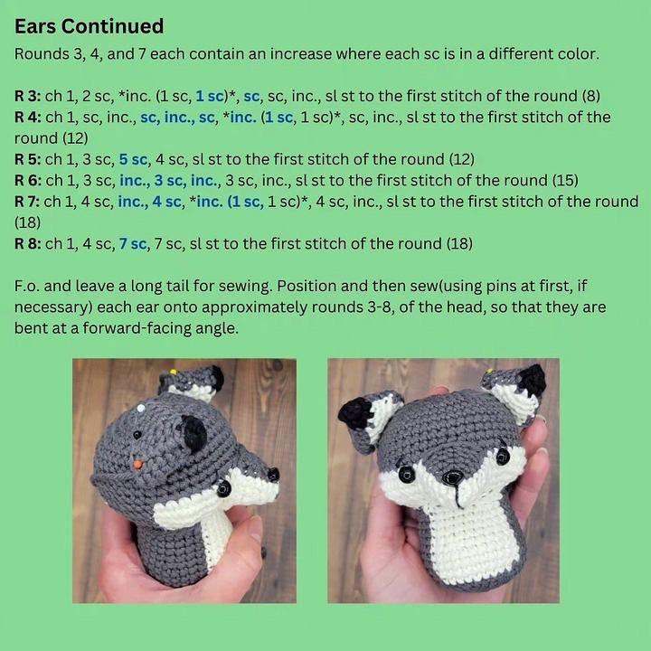 free crochet pattern fox / wolf