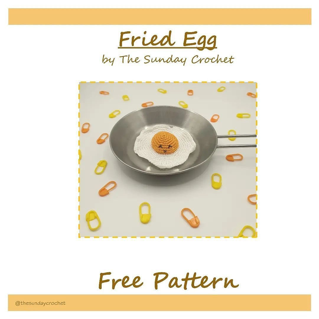 free crochet pattern fried egg