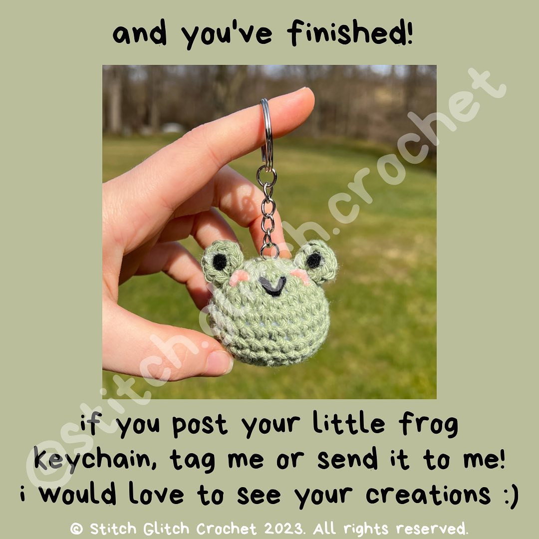 free crochet pattern frog keychain