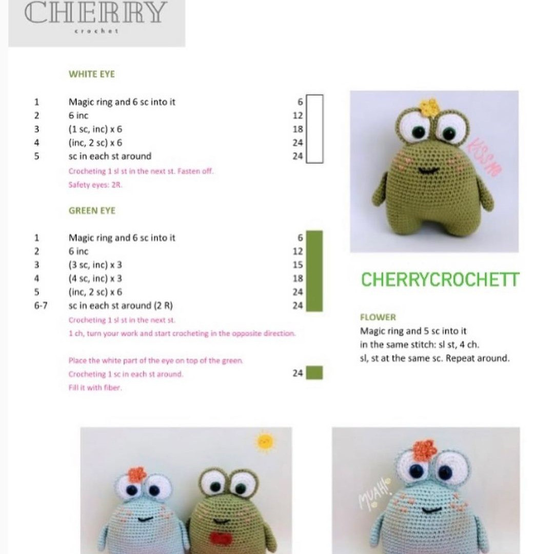 free crochet pattern frog with bulging eyes wearing a crown