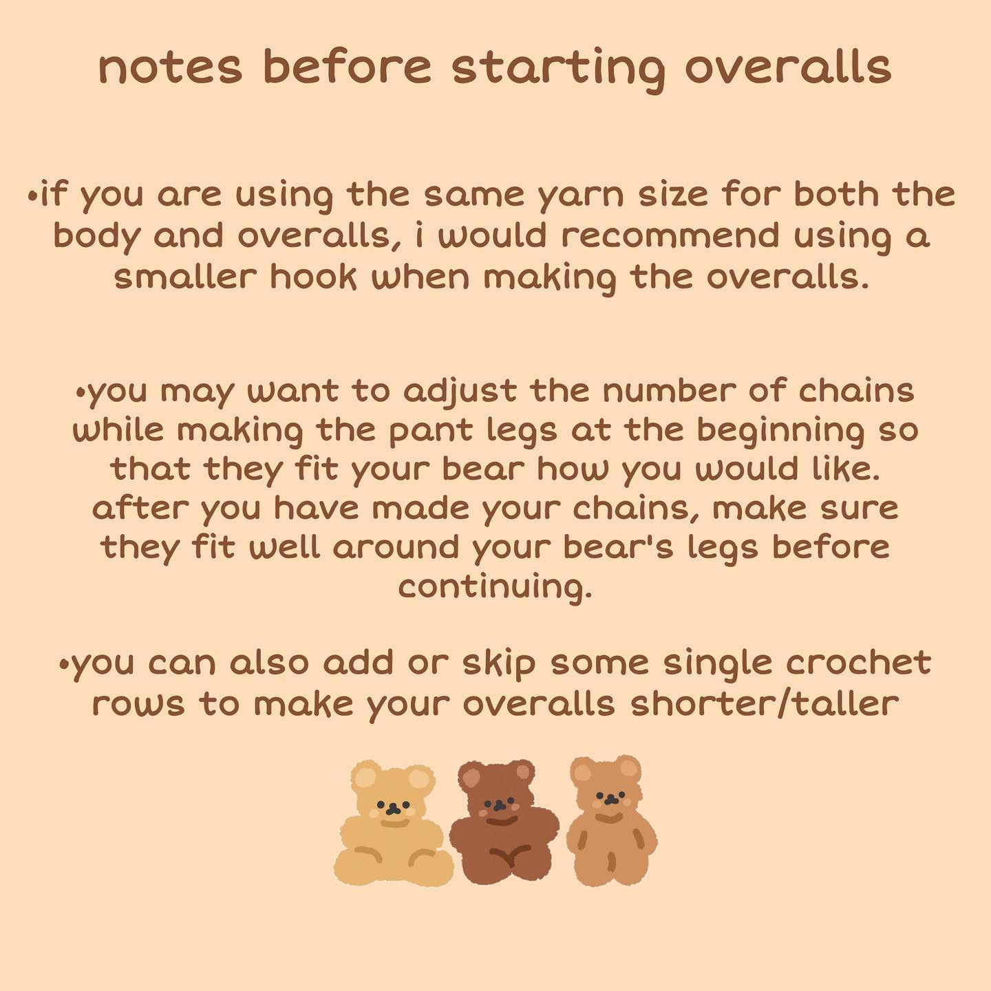 free crochet pattern grizzly bear wearing blue overalls