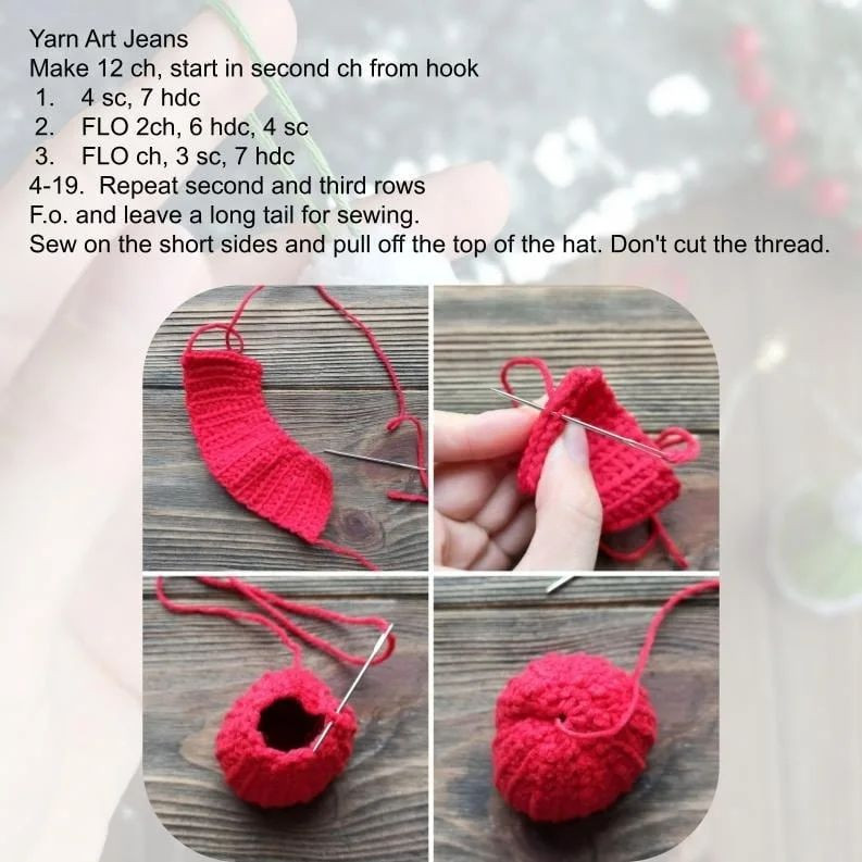 free crochet pattern hat ornament