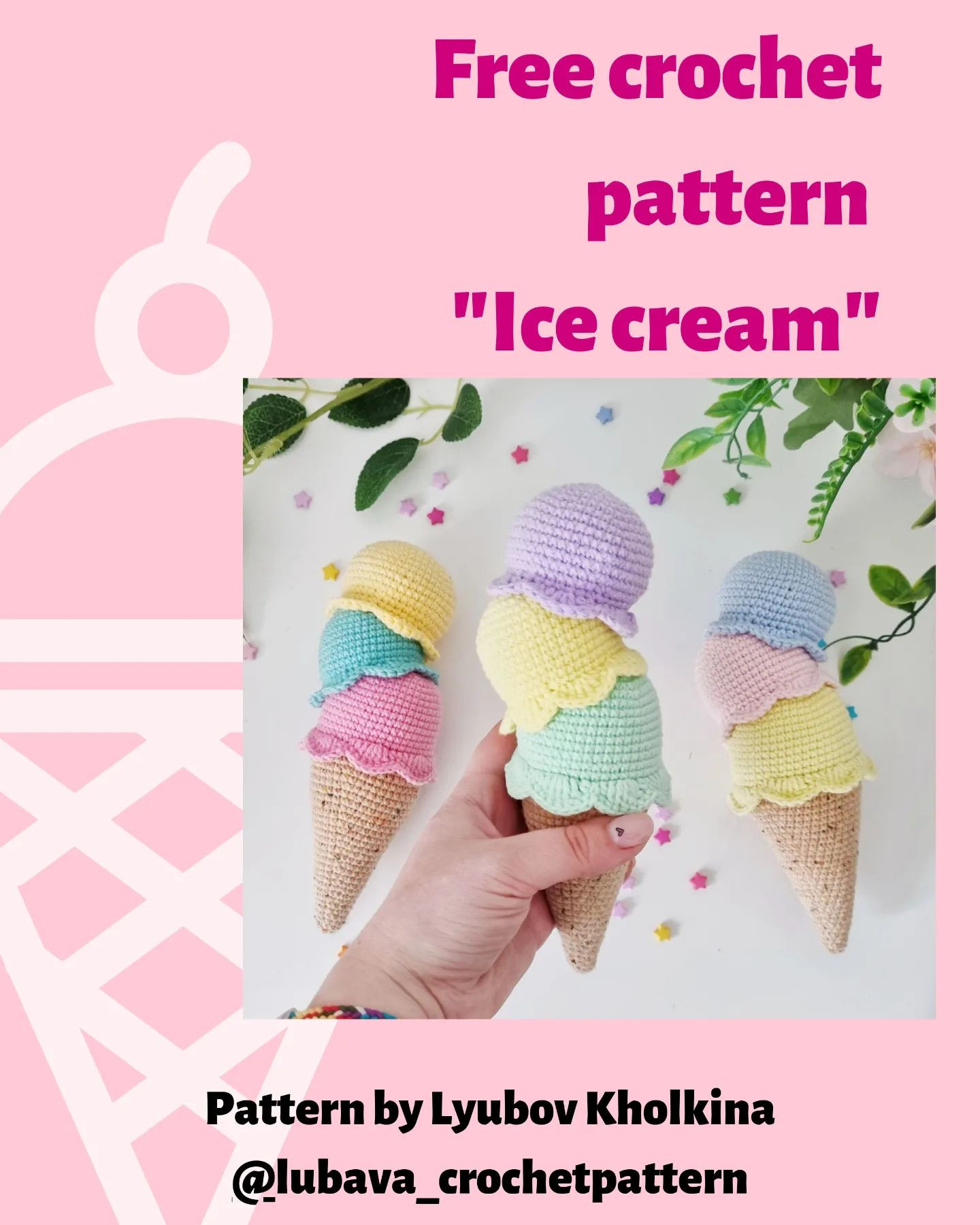 free crochet pattern ice cream cup