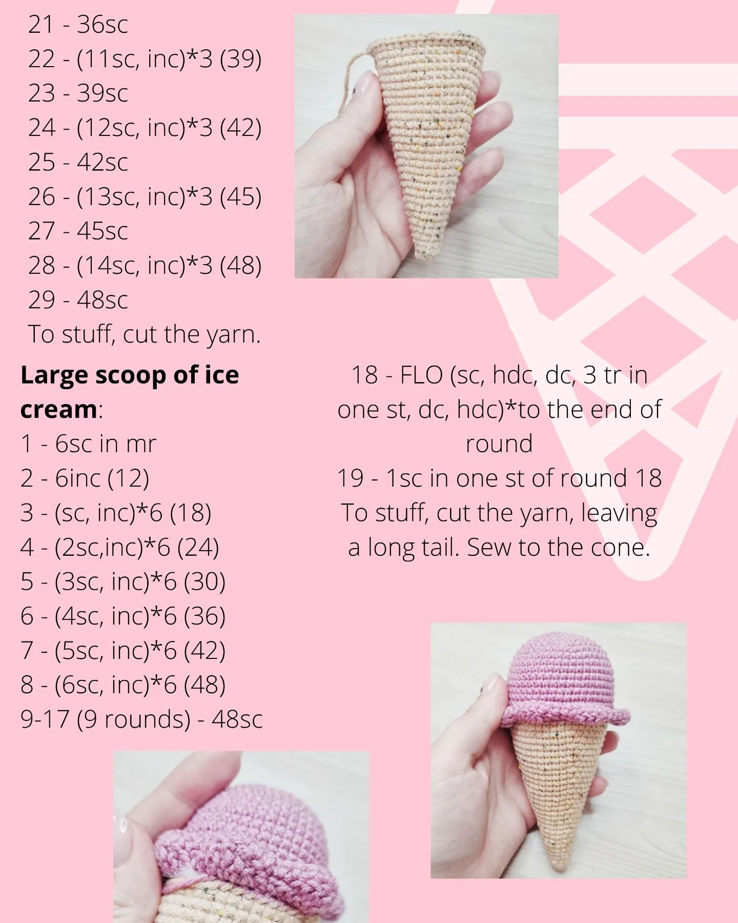 free crochet pattern ice cream cup