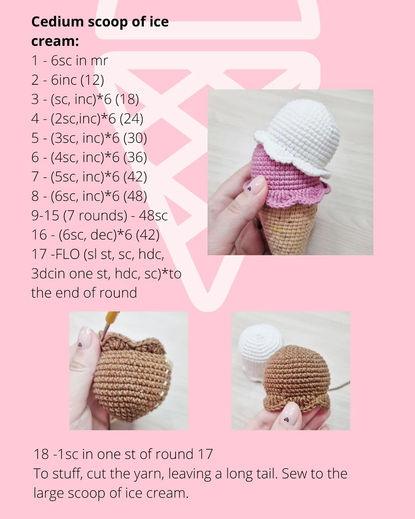 free crochet pattern ice cream cup